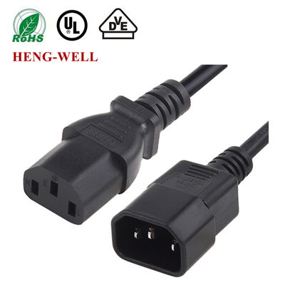 Zwart US Power Extension Cord, 10A 15A 125V 250V 18AWG Computer Power Cord