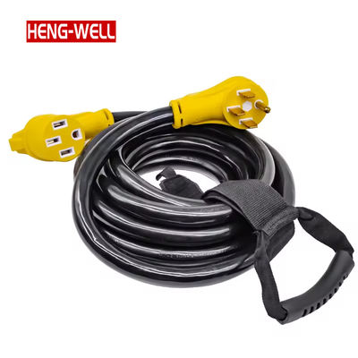 50 ampere 100-voet waterdicht buitengewoon RV-verlengkabel 14-50P/14-50R Koperen geleider 250V NEMA STW AC Power Cord Sjtw Draadtype